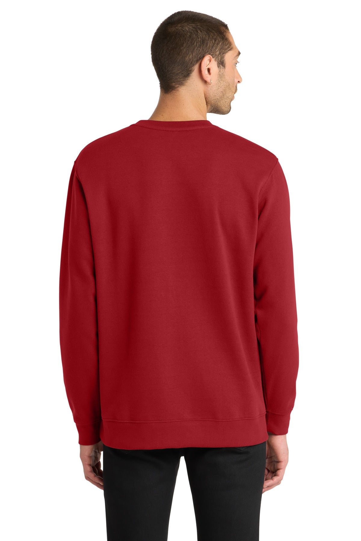 Custom Embroidered District Sweatshirts in Classic Red