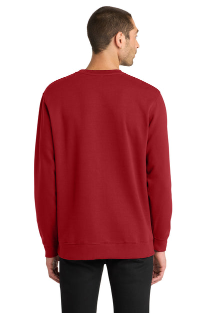 Custom Embroidered District Sweatshirts in Classic Red