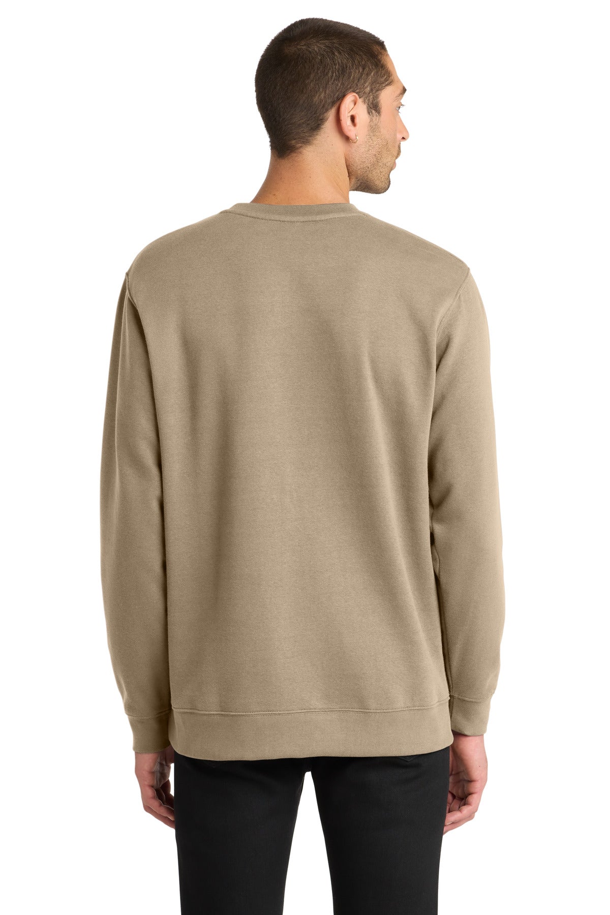 Custom Embroidered District Sweatshirts in Desert Tan