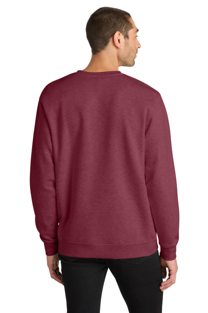 Custom Embroidered District Sweatshirts in Heathered Cardinal