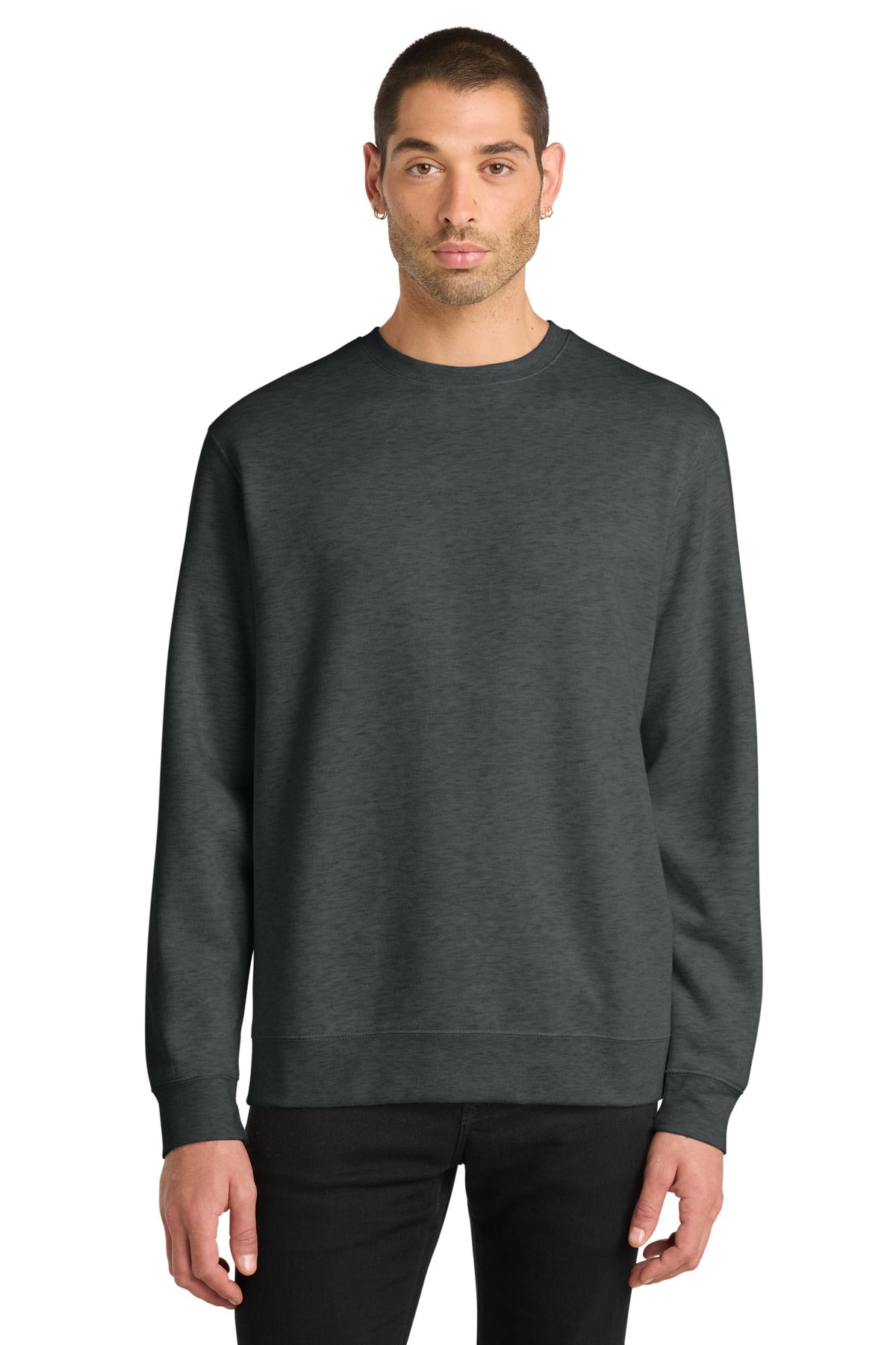 Custom Embroidered District Sweatshirts in Heathered Charcoal