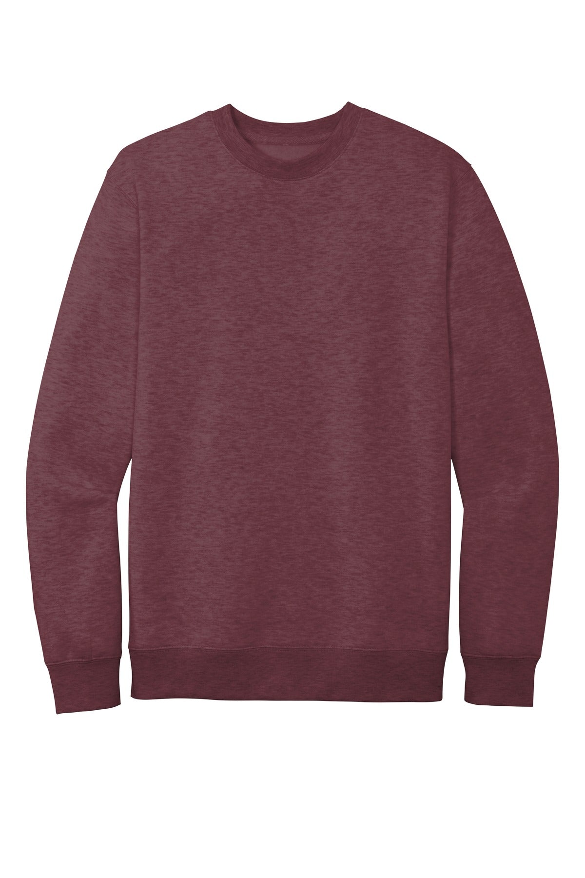 Custom Embroidered District Sweatshirts in Heathered Cardinal