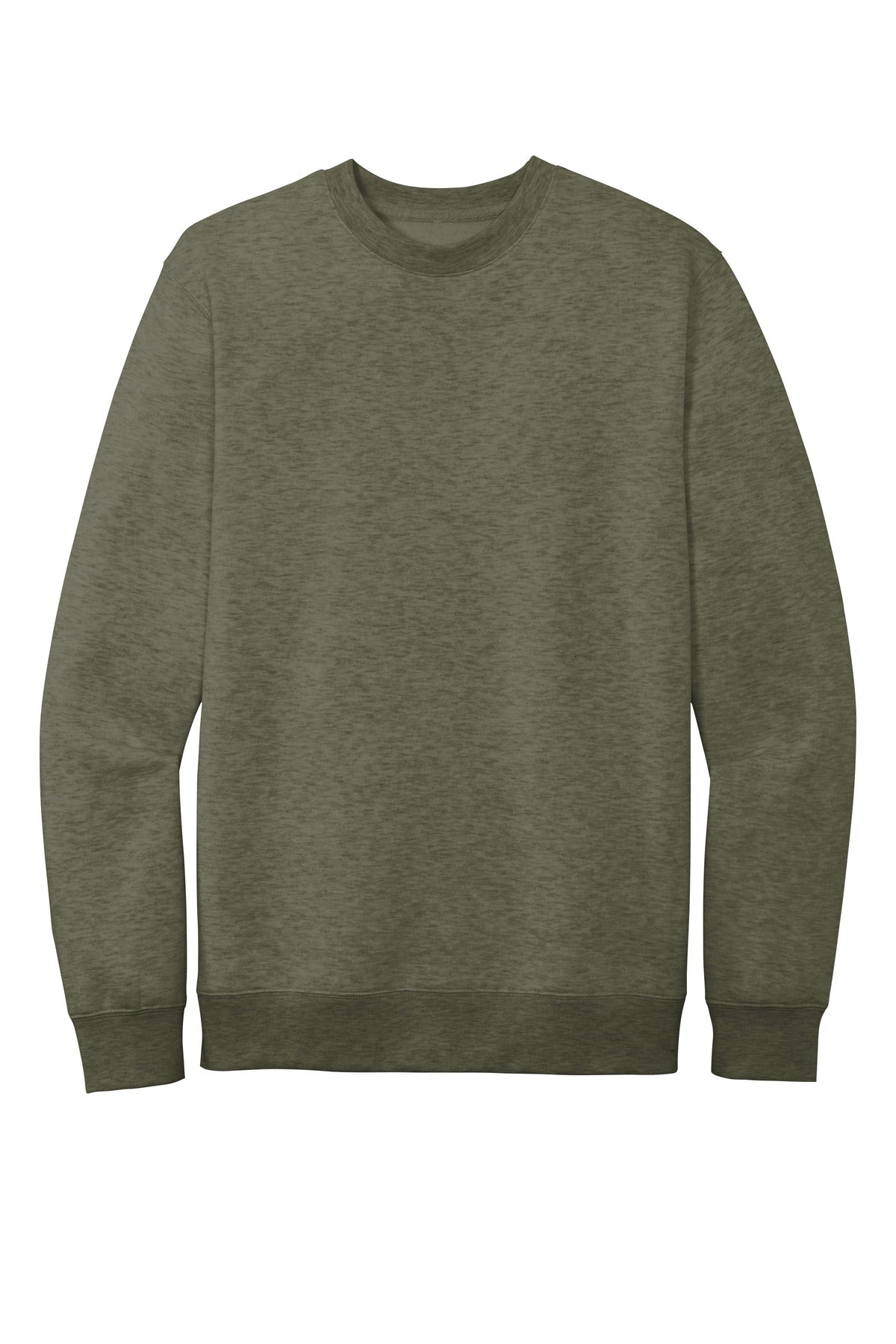 Custom Embroidered District Sweatshirts in Heathered Olive
