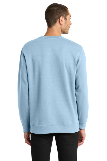 Custom Embroidered District Sweatshirts in Ice Blue