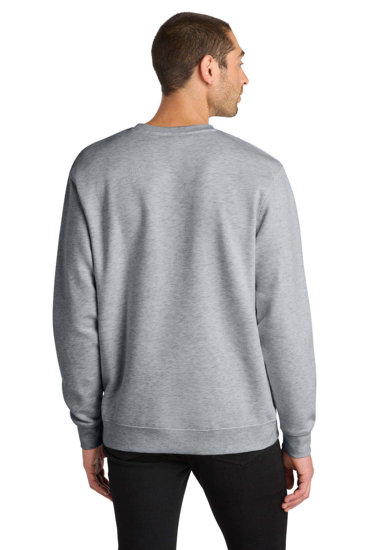 Custom Embroidered District Sweatshirts in Light Heather Grey