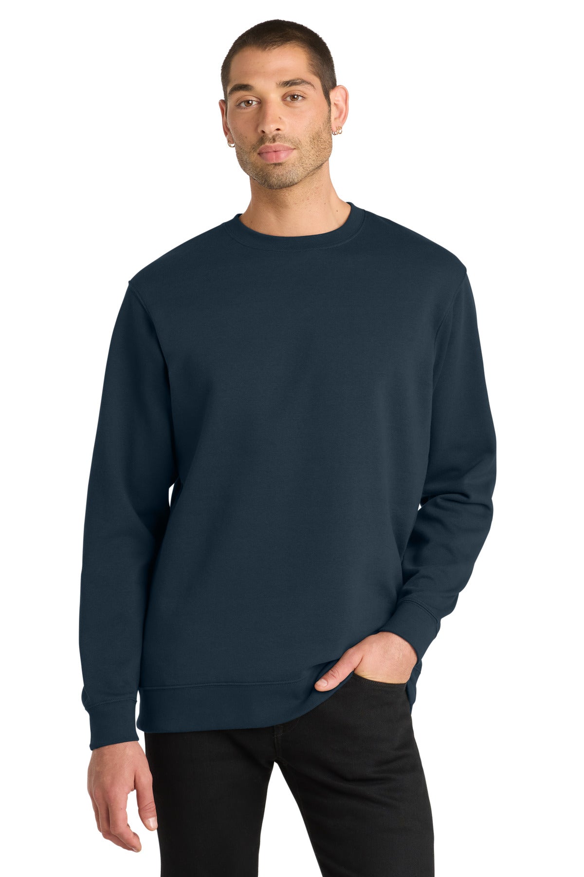 Custom Embroidered District Sweatshirts in New Navy