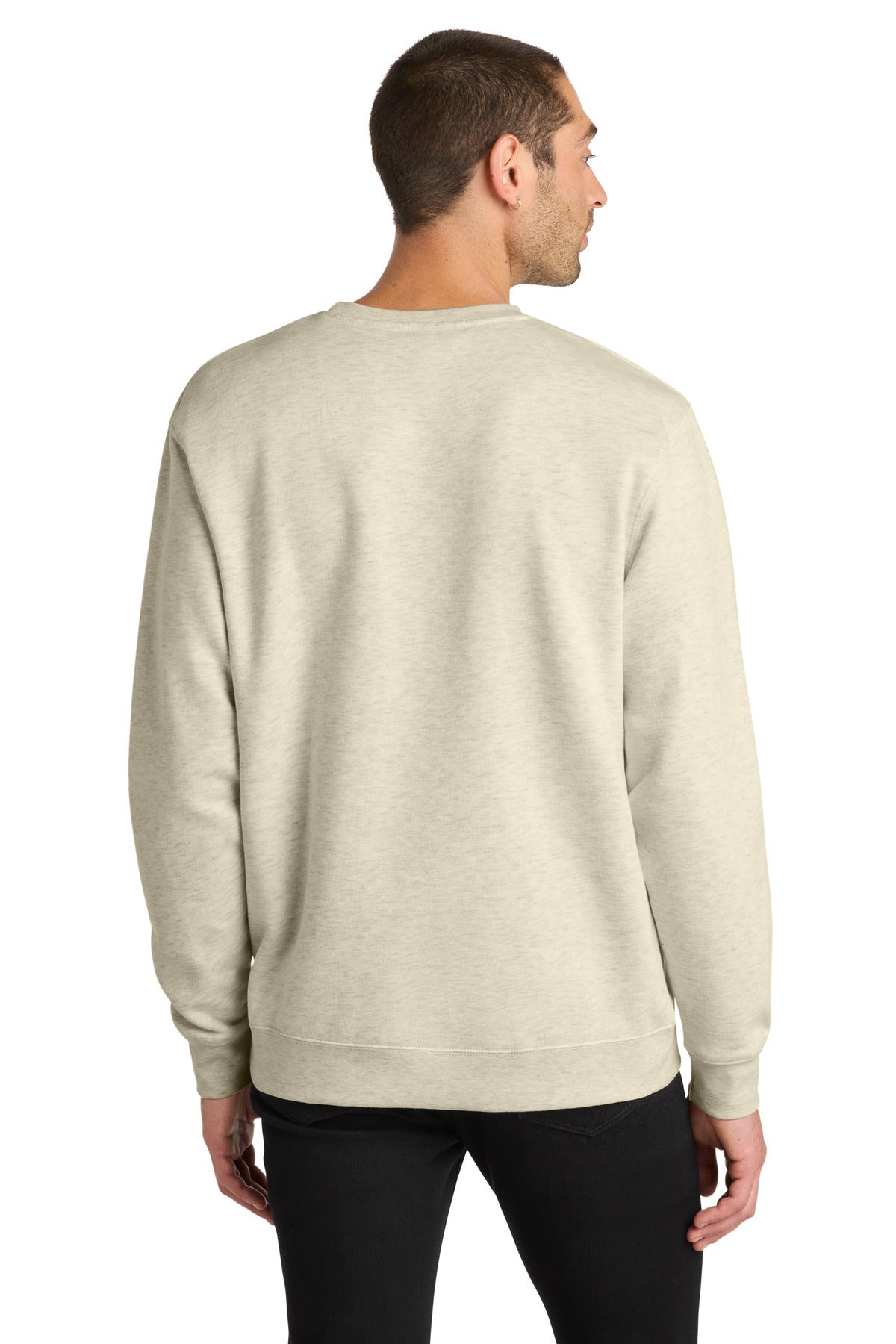 Custom Embroidered District Sweatshirts in Oatmeal Heather