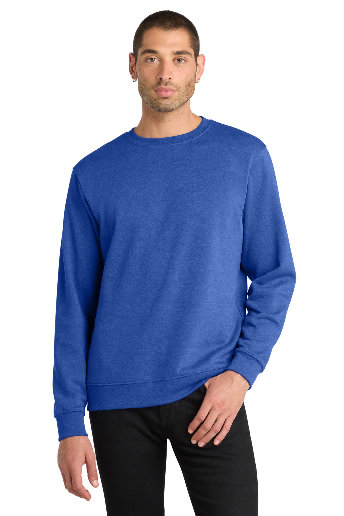 Custom Embroidered District Sweatshirts in Royal Frost