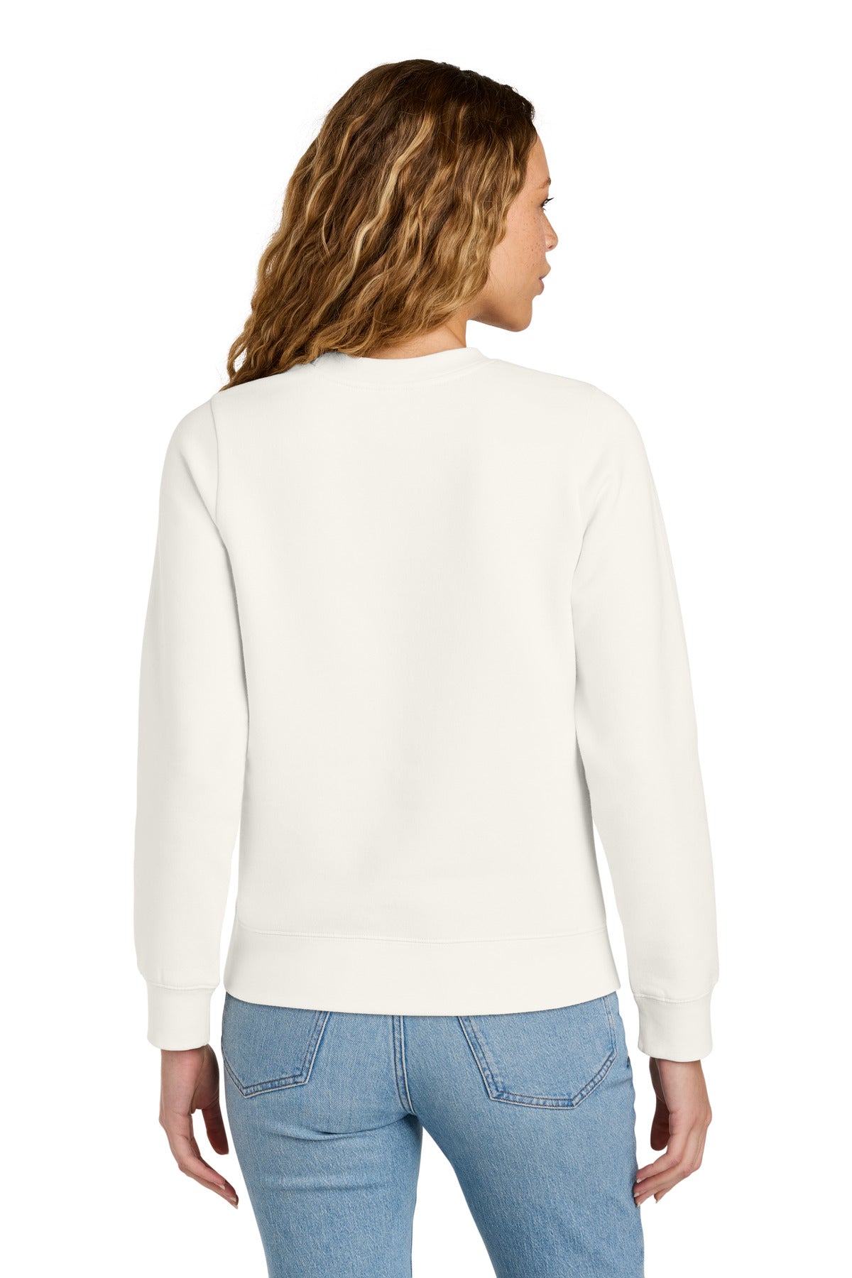 Custom Embroidered District Sweatshirts in Gardenia