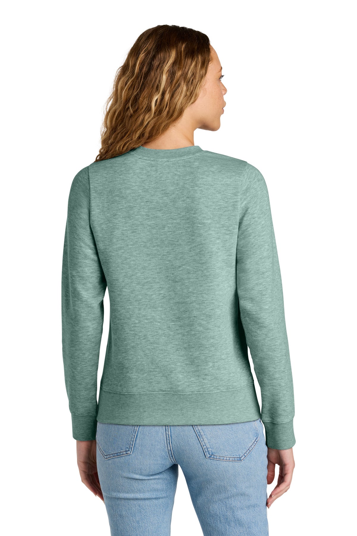 Custom Embroidered District Sweatshirts in Heathered Dusty Sage