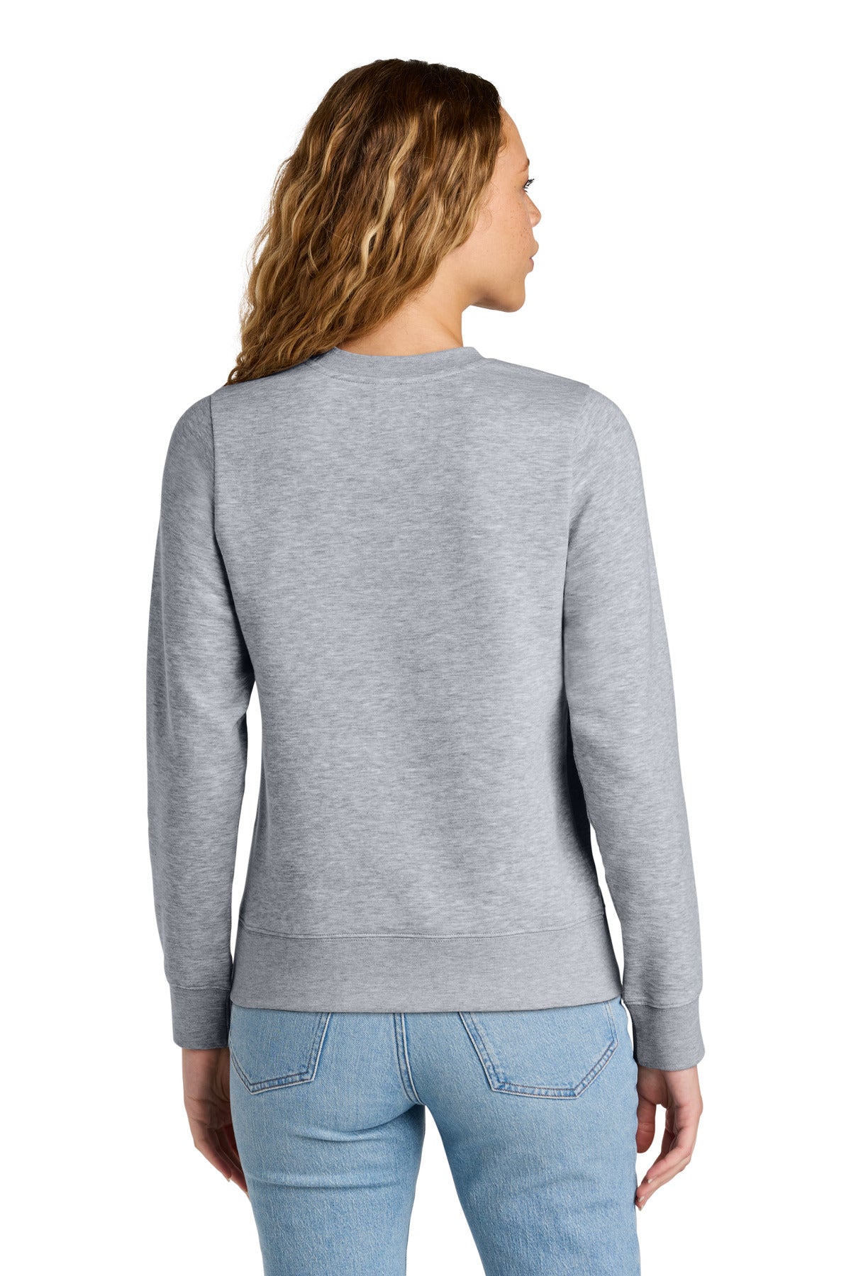 Custom Embroidered District Sweatshirts in Light Heather Grey