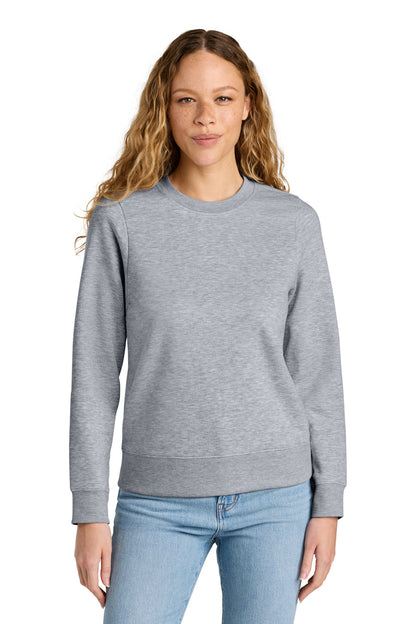 Custom Embroidered District Sweatshirts in Light Heather Grey