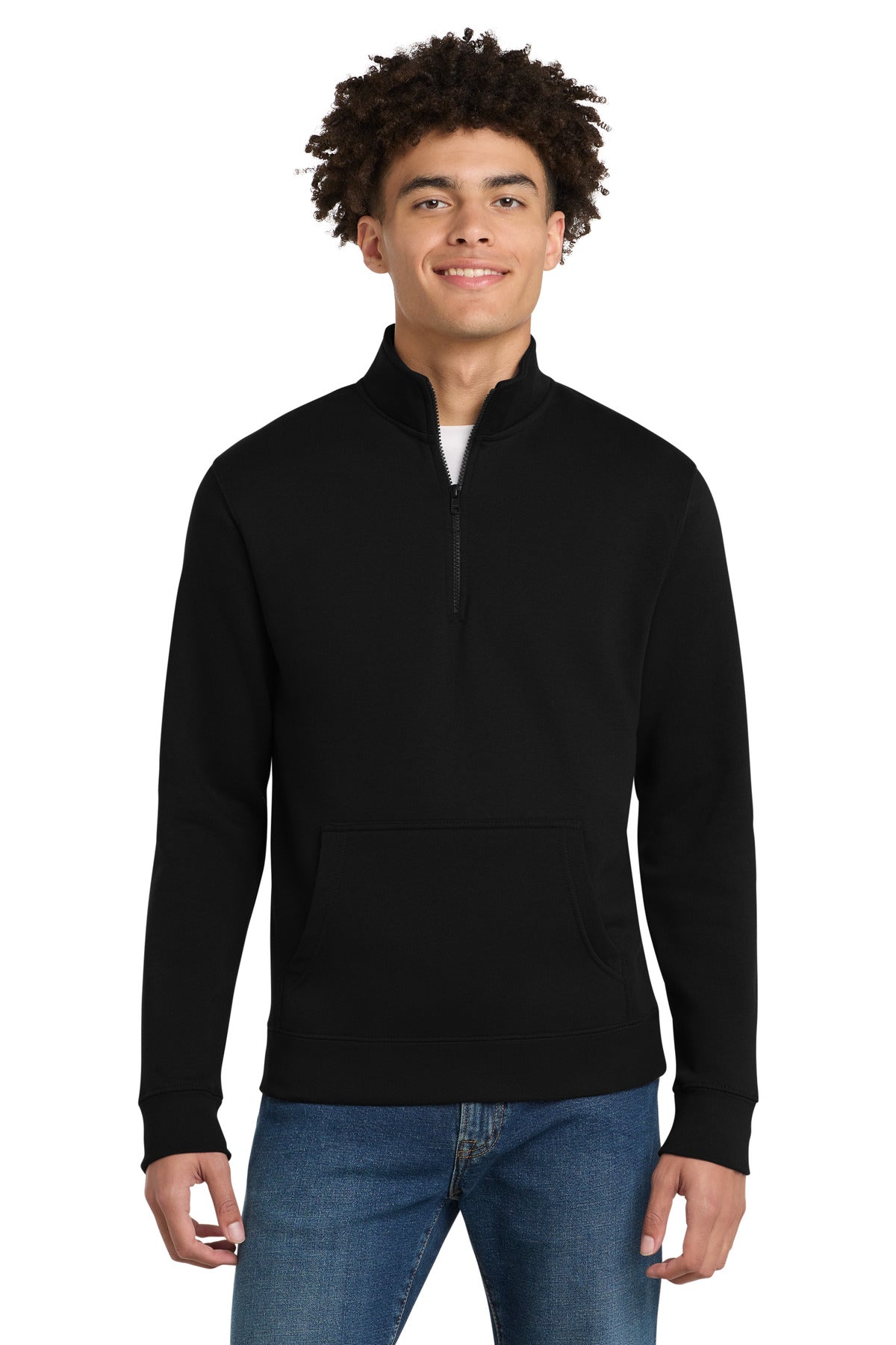 Custom Embroidered District Sweatshirts in Black