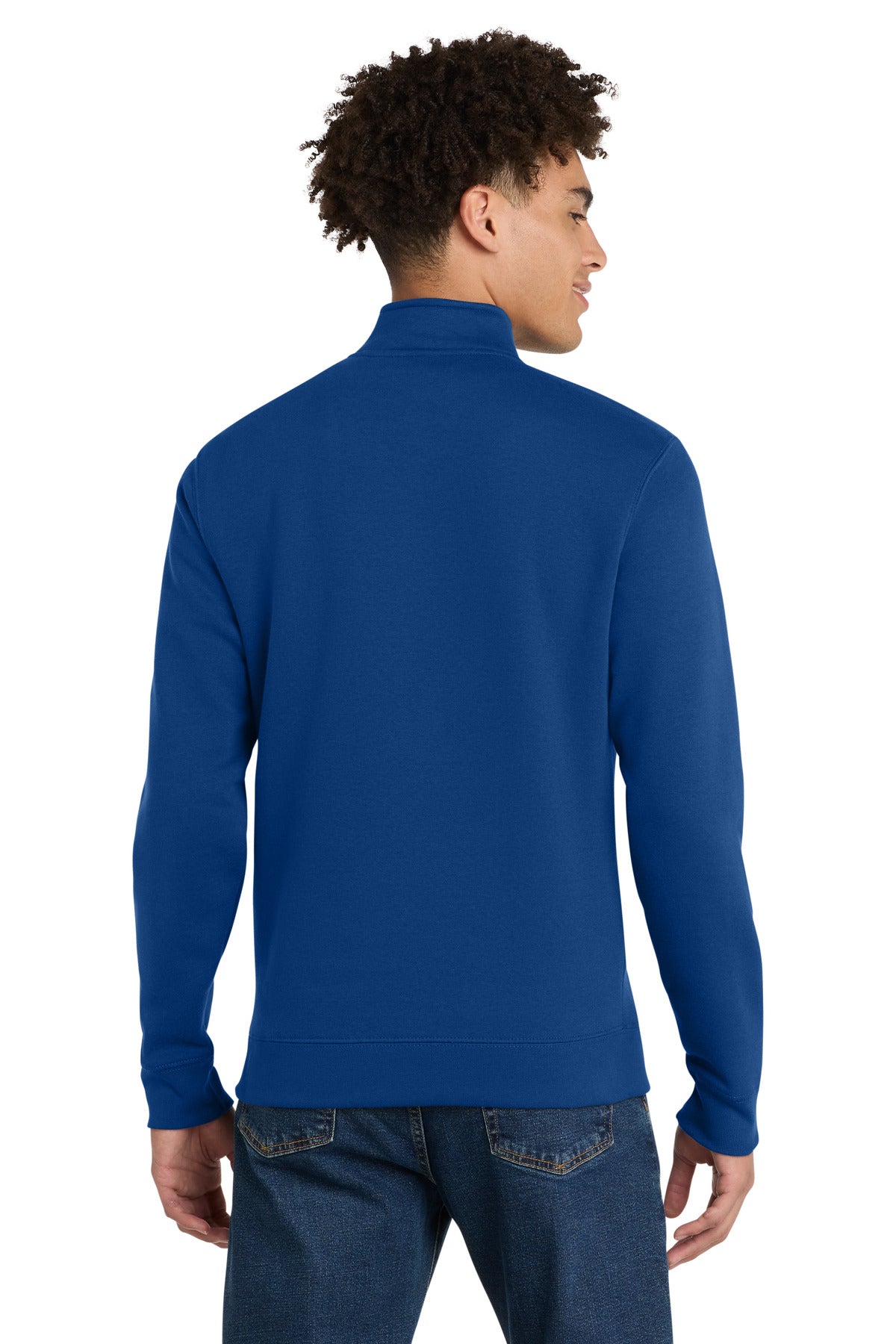 Custom Embroidered District Sweatshirts in Deep Royal