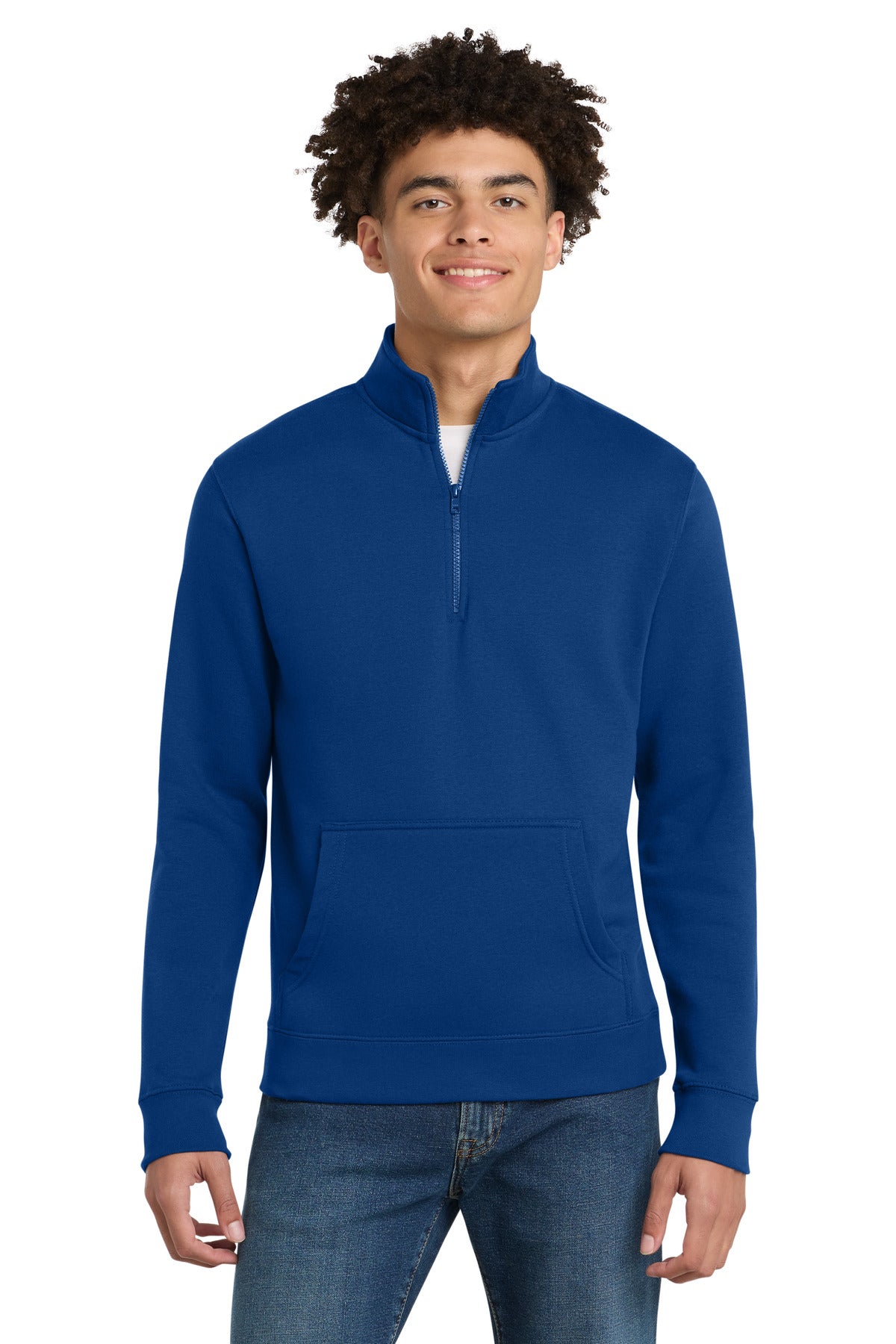 Custom Embroidered District Sweatshirts in Deep Royal