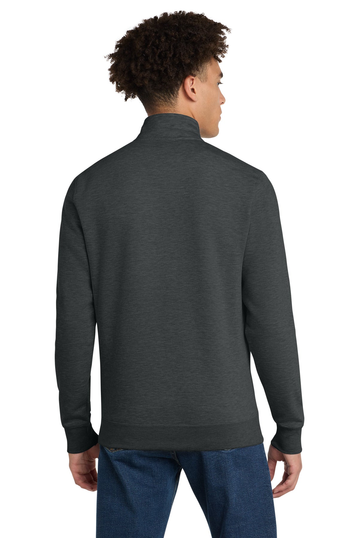 Custom Embroidered District Sweatshirts in Heathered Charcoal