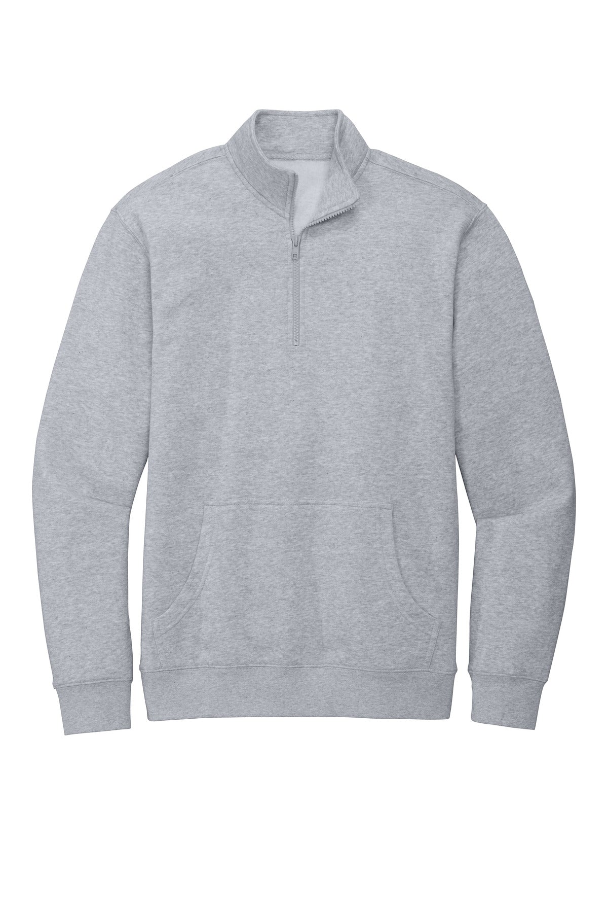 Custom Embroidered District Sweatshirts in Light Heather Grey