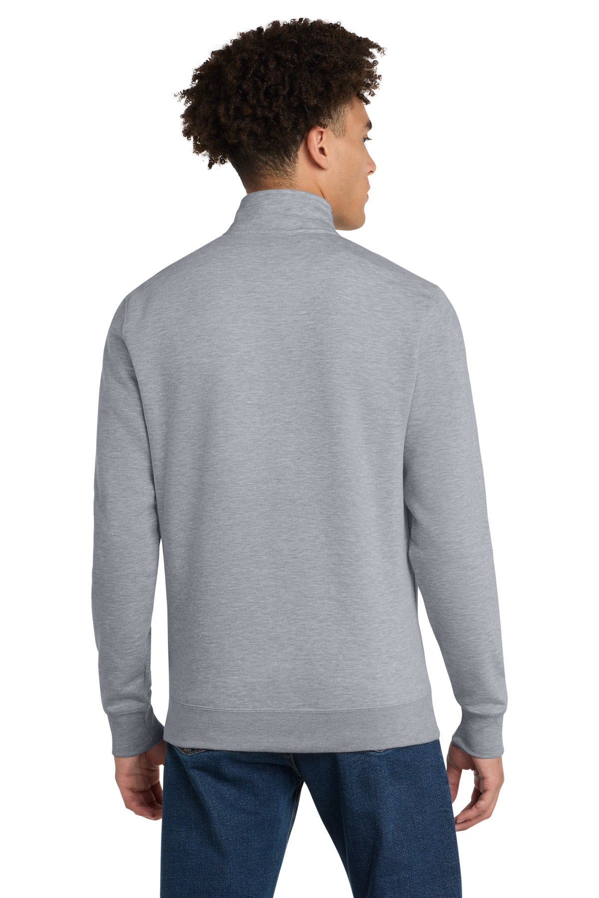 Custom Embroidered District Sweatshirts/Fleece in Light Heather Grey