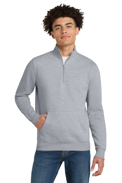 Custom Embroidered District Sweatshirts in Light Heather Grey
