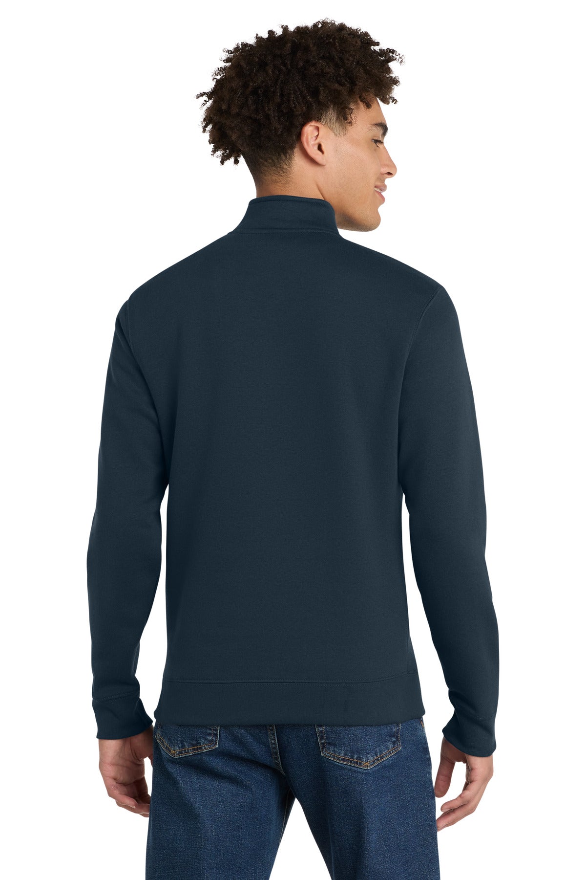 Custom Embroidered District Sweatshirts in New Navy