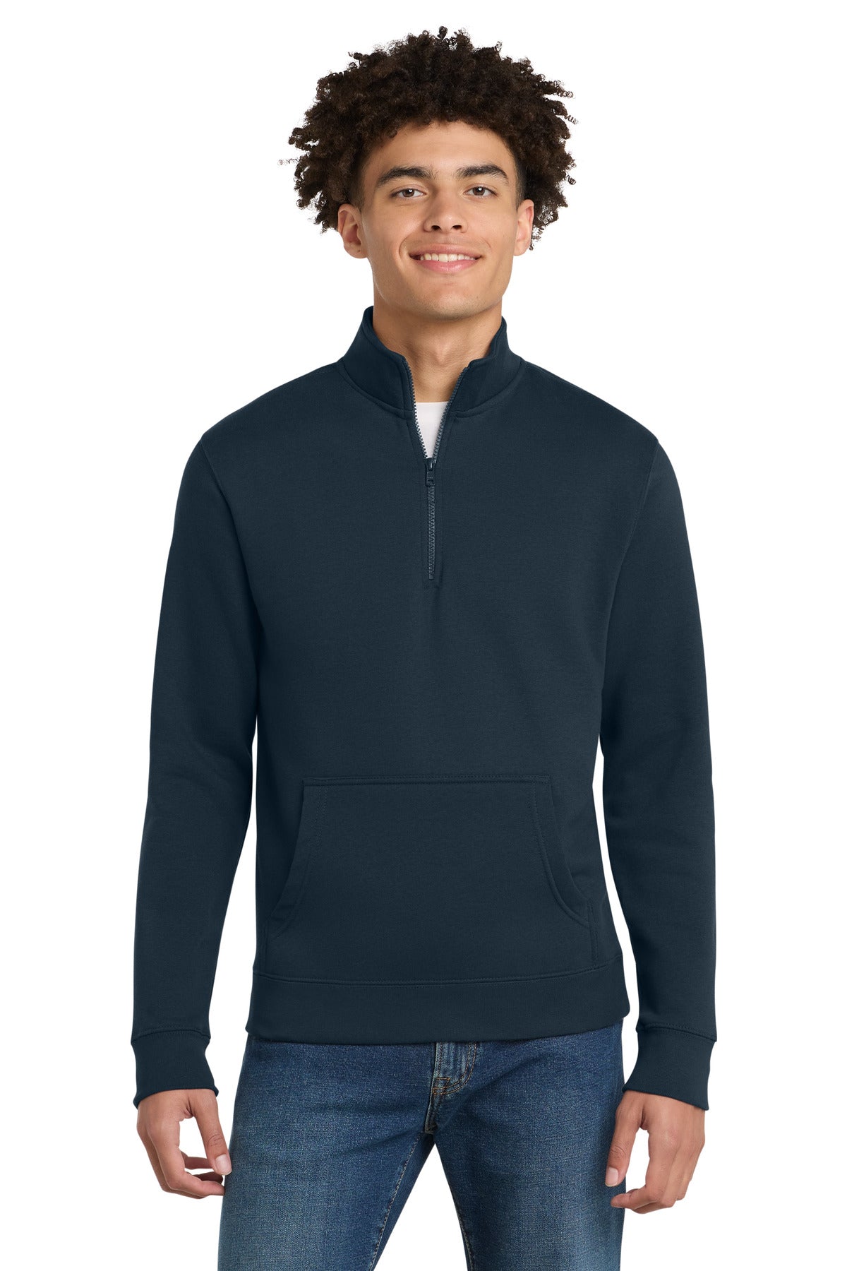 Custom Embroidered District Sweatshirts in New Navy