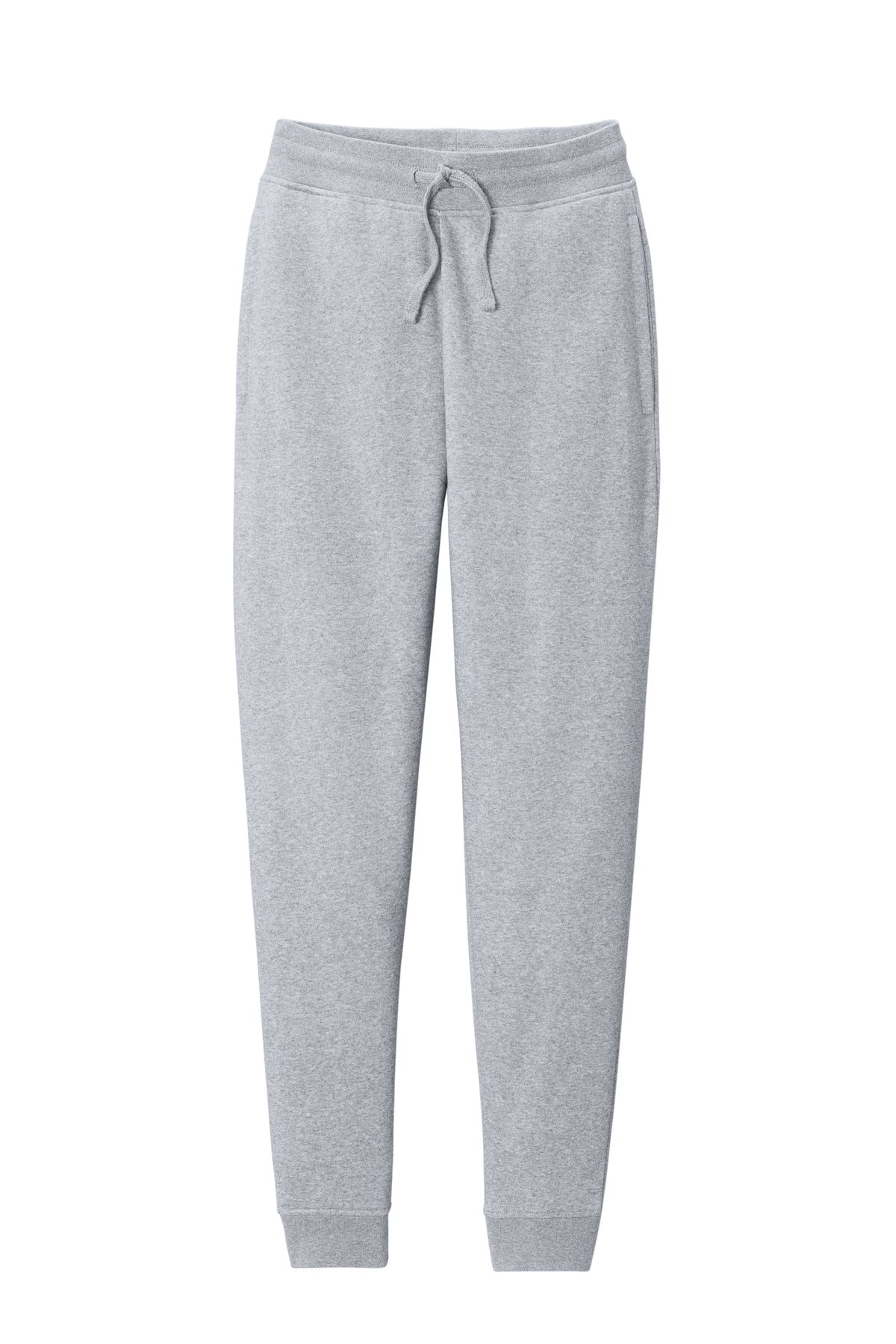 Custom Embroidered District Bottoms in Light Heather Grey