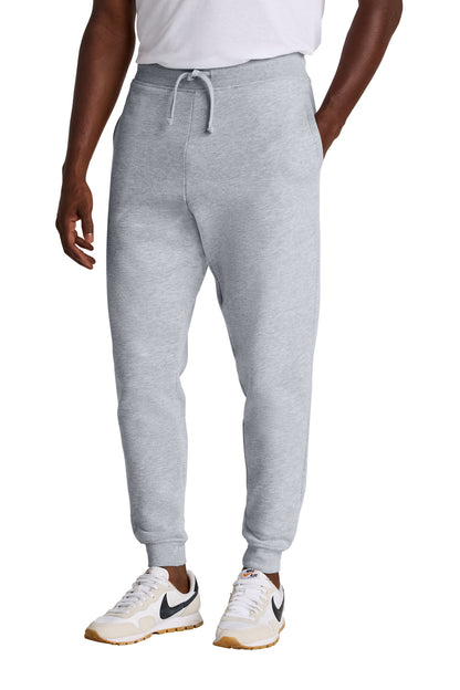 Custom Embroidered District Bottoms in Light Heather Grey
