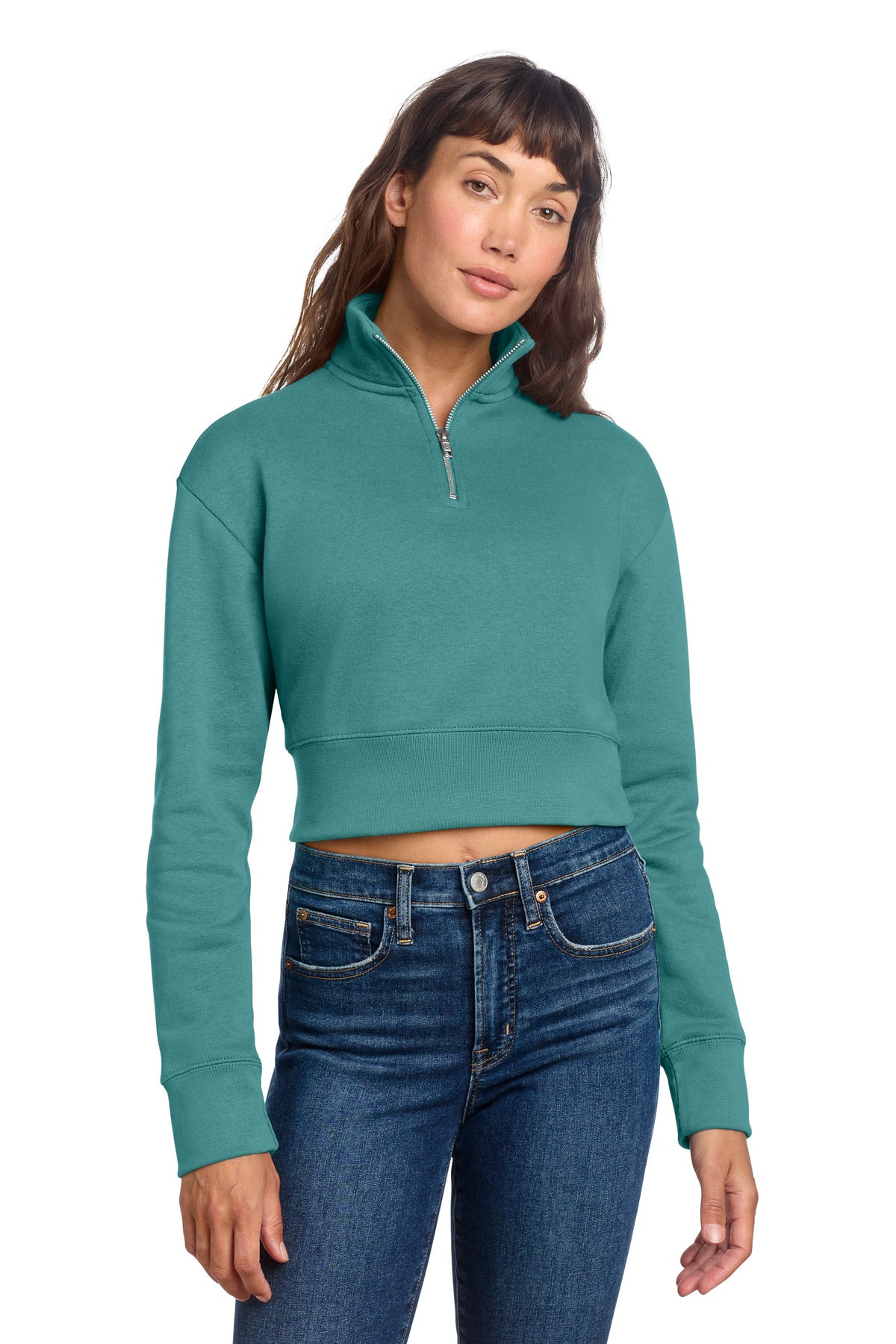 Custom Embroidered District Sweatshirts/Fleece in Eucalyptus Blue