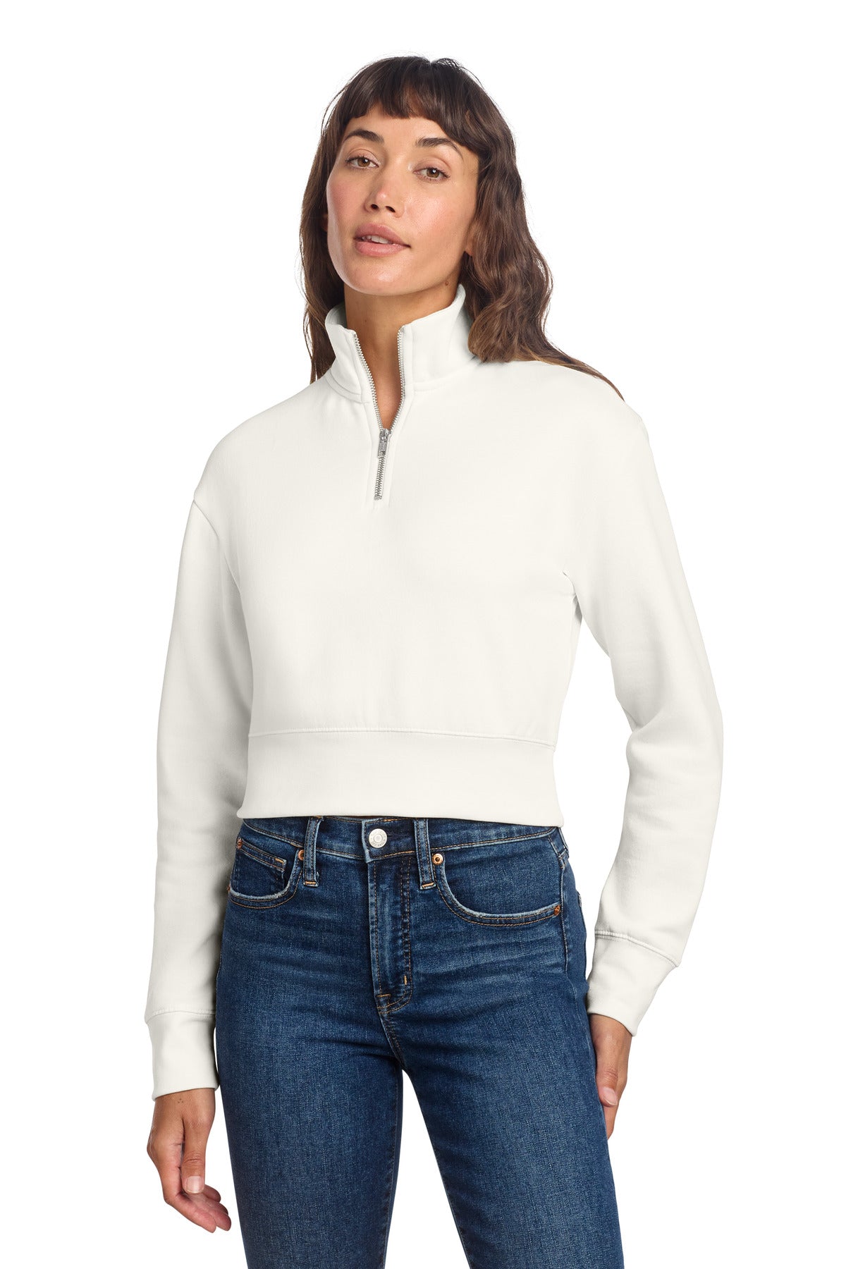 Custom Embroidered District Sweatshirts/Fleece in Gardenia