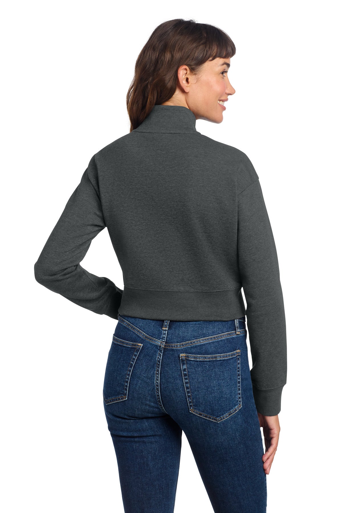 Custom Embroidered District Sweatshirts/Fleece in Heathered Charcoal