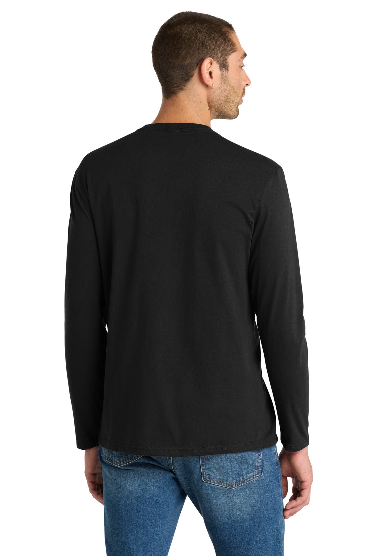 Custom Embroidered District T-Shirts  in Black