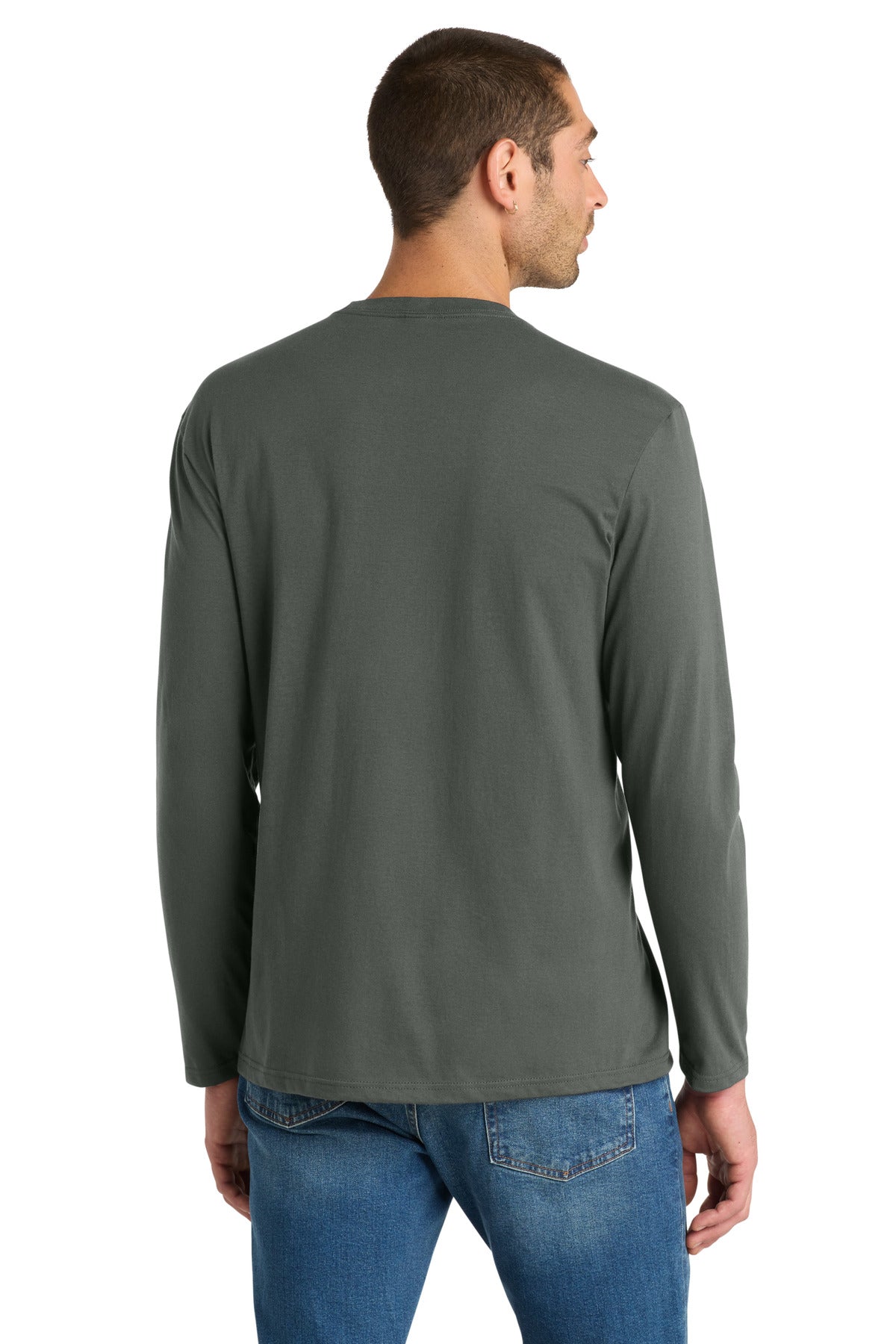 Custom Embroidered District T-Shirts  in Deepest Grey