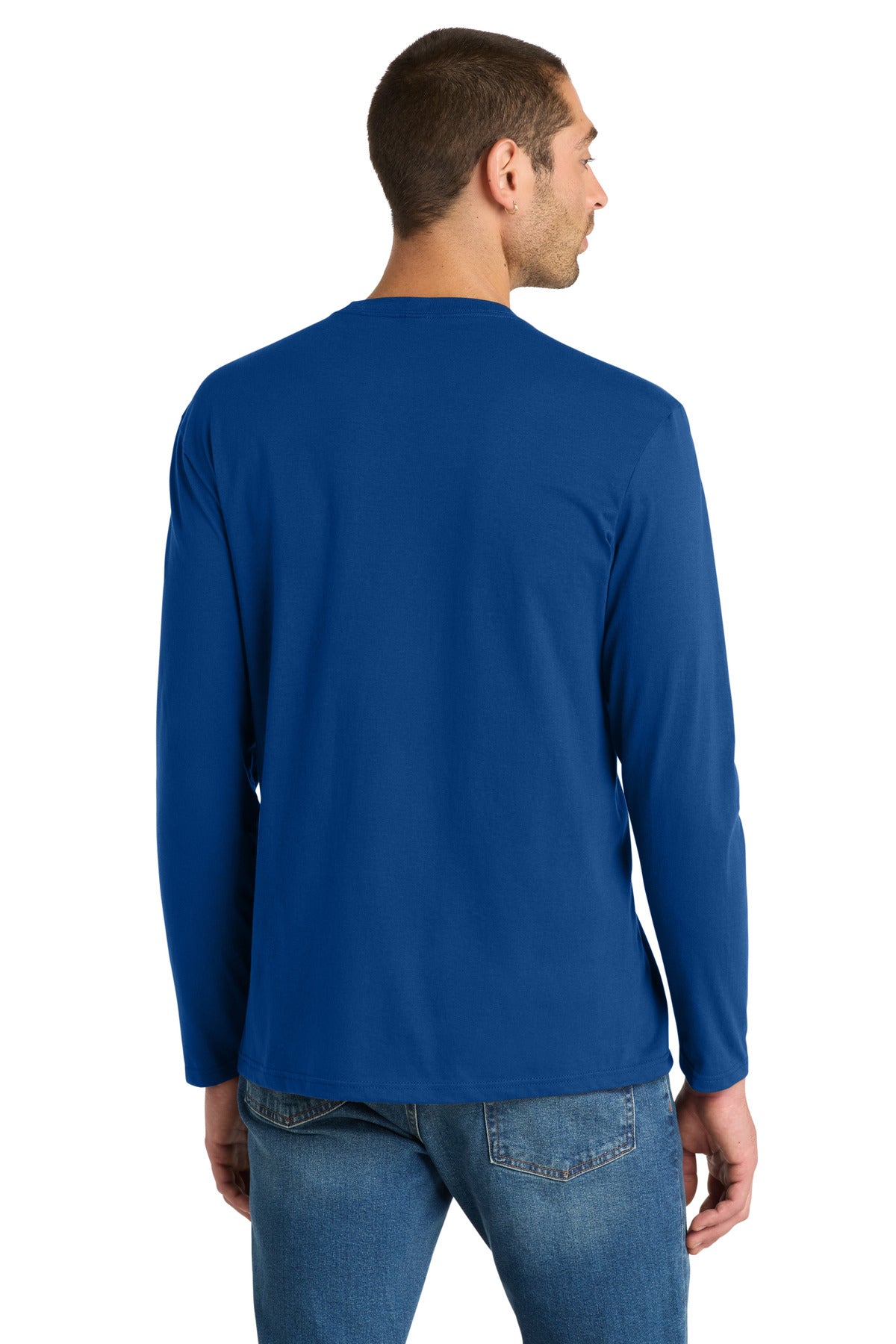 Custom Embroidered District T-Shirts  in Deep Royal