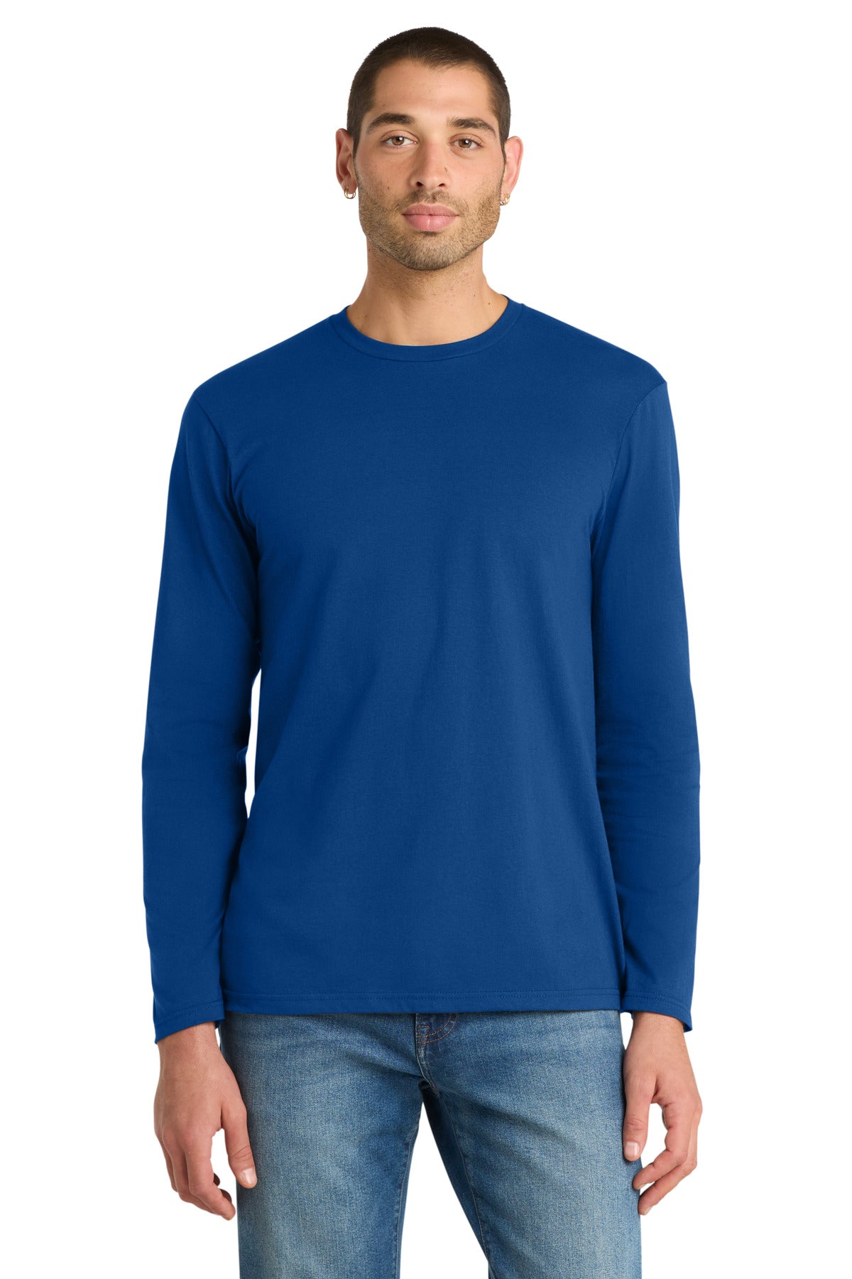 Custom Embroidered District T-Shirts  in Deep Royal