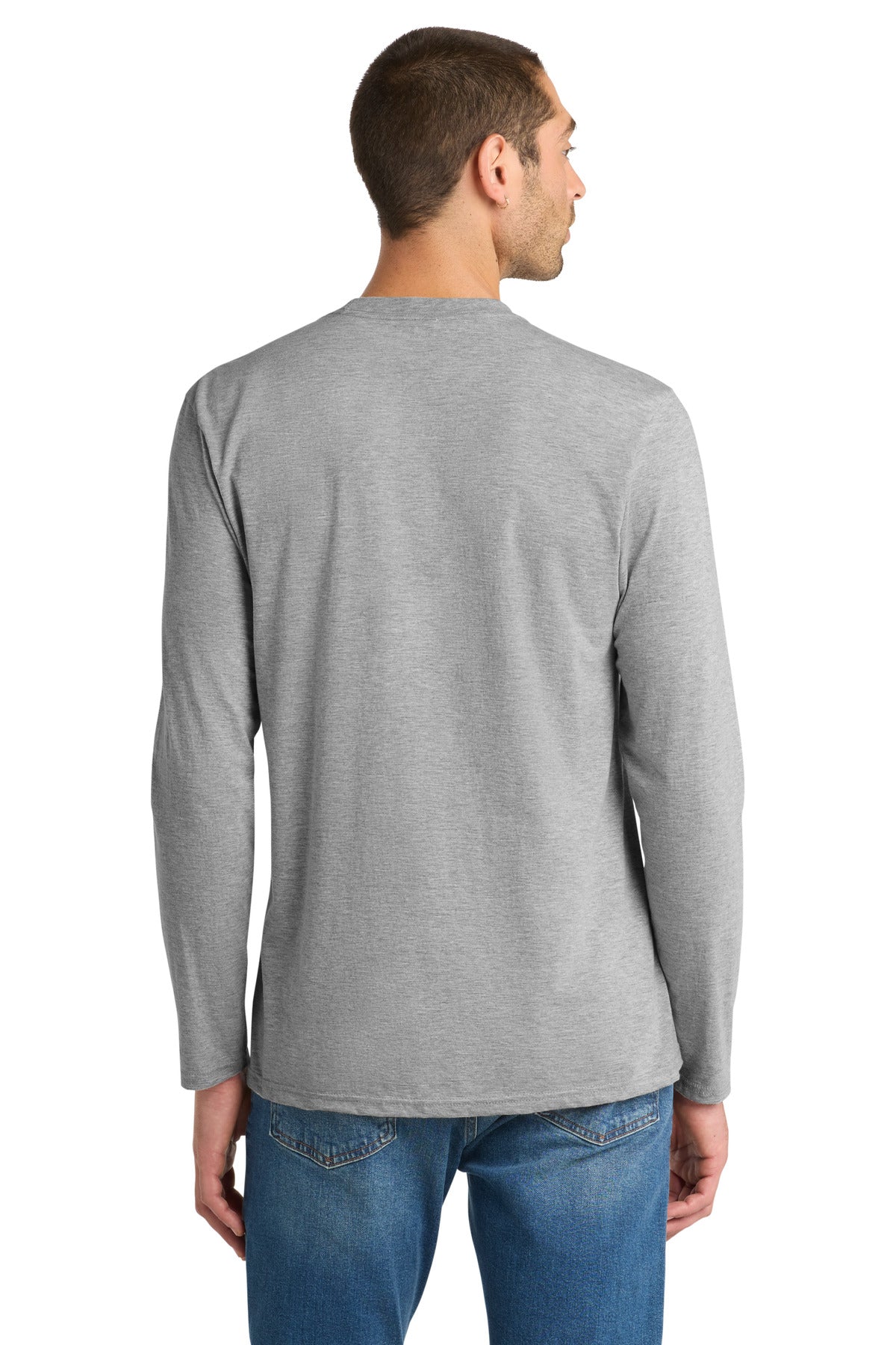 Custom Embroidered District T-Shirts  in Light Heather Grey