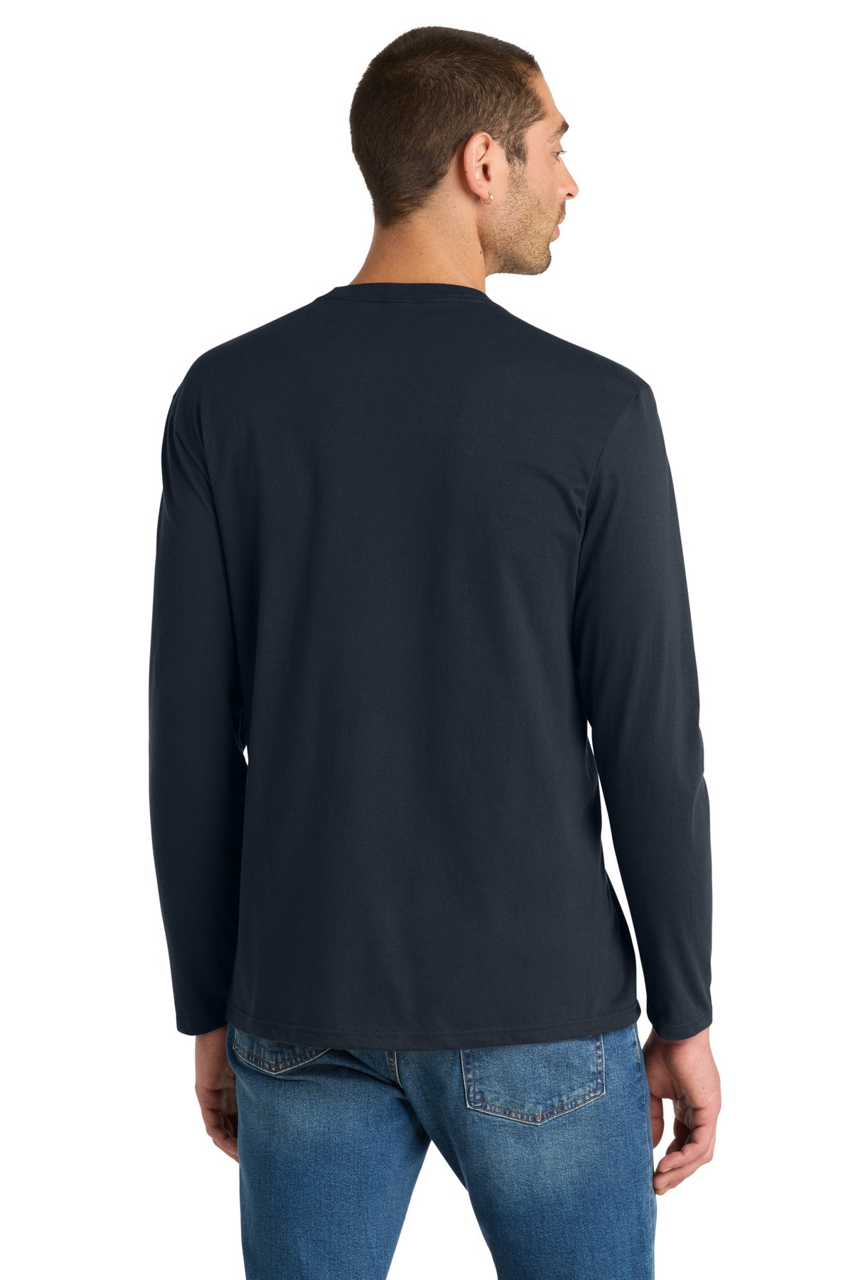 Custom Embroidered District T-Shirts  in New Navy