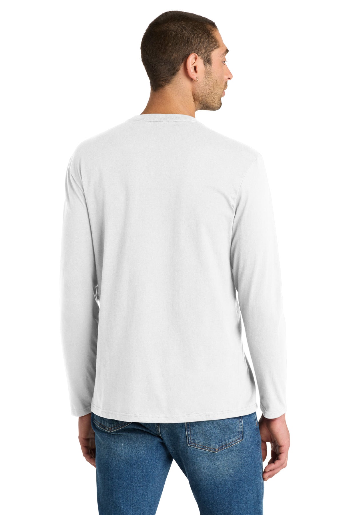 Custom Embroidered District T-Shirts  in White