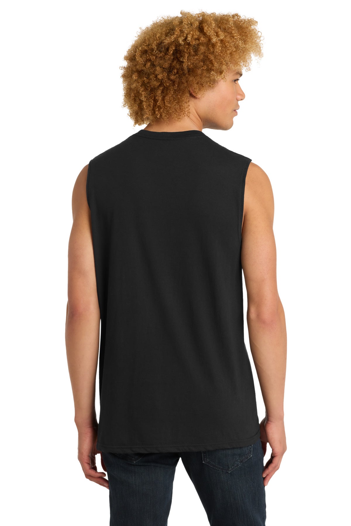 Custom Embroidered District T-Shirts  in Black