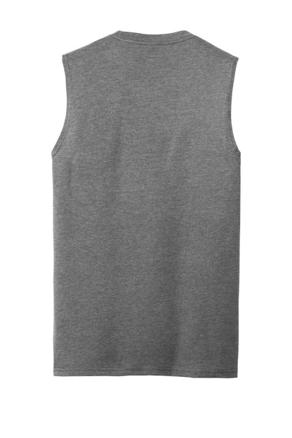 Custom Embroidered District T-Shirts  in Grey Frost