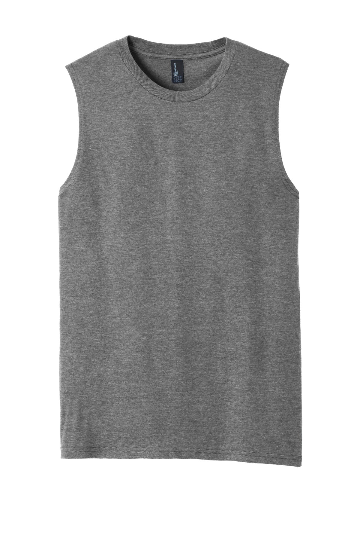 Custom Embroidered District T-Shirts  in Grey Frost