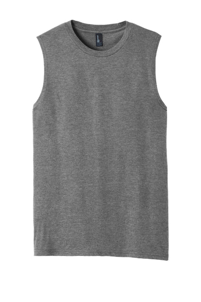 Custom Embroidered District T-Shirts  in Grey Frost