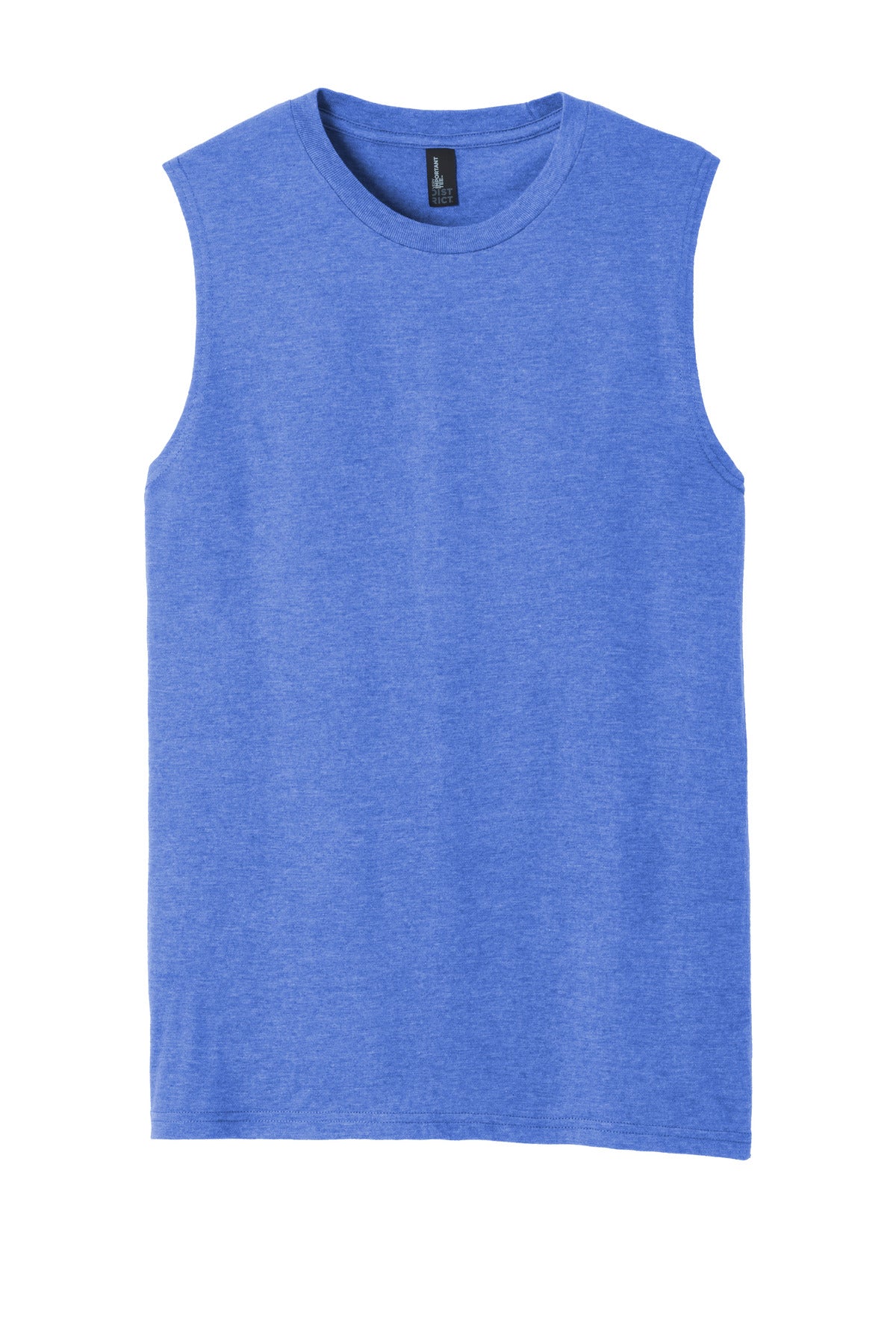 Custom Embroidered District T-Shirts  in Royal Frost