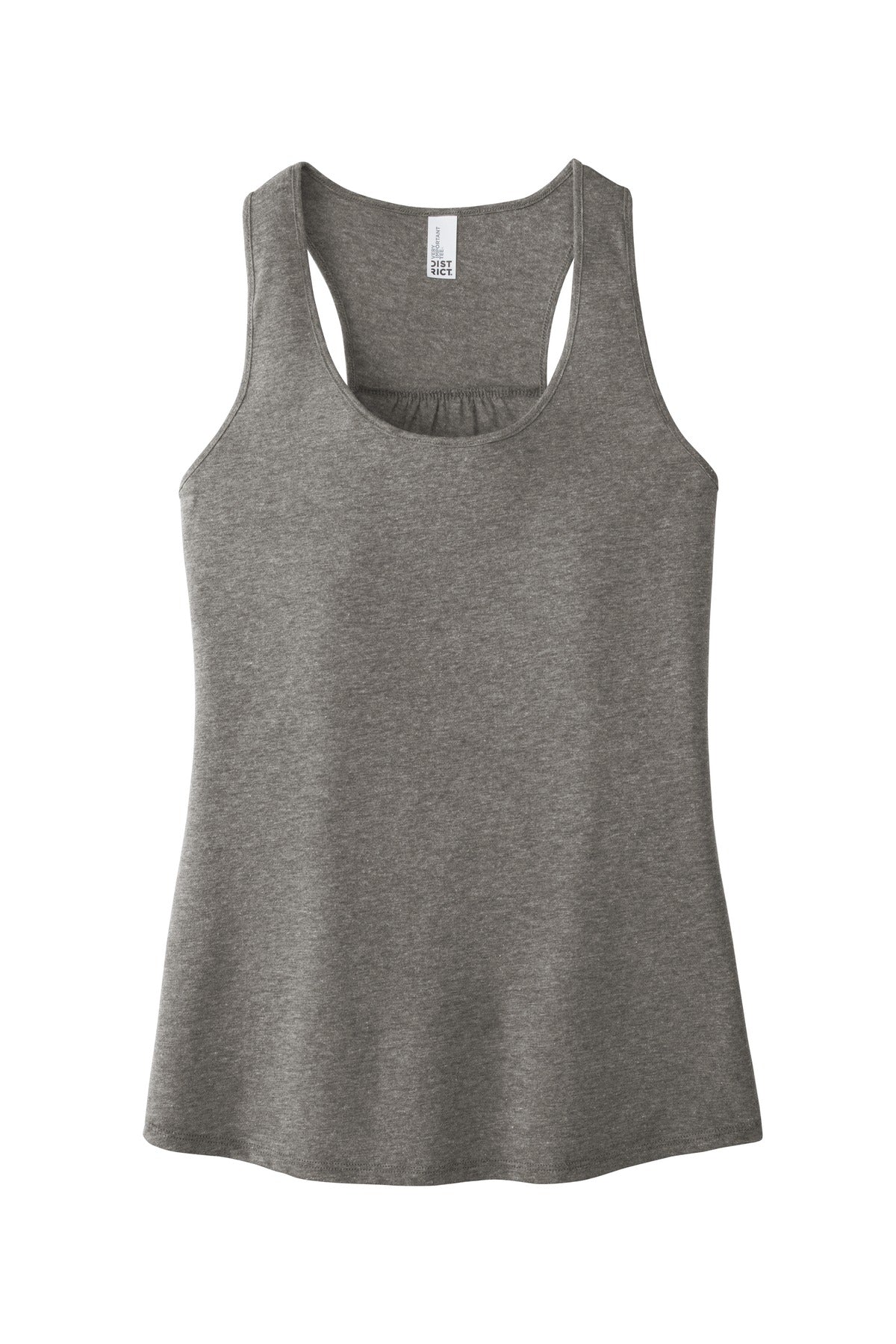 Custom Embroidered District T-Shirts  in Grey Frost