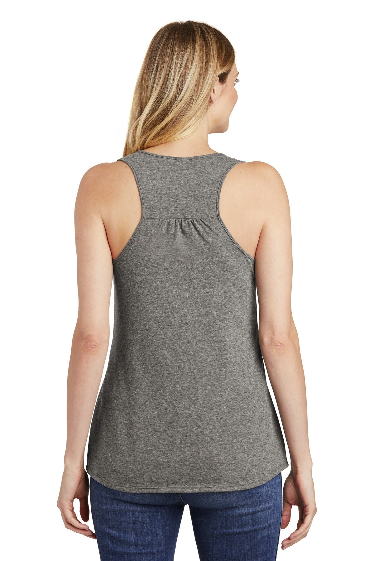 Custom Embroidered District  Women's V.I.T.  Racerback Tank. DT6302,Grey Frost