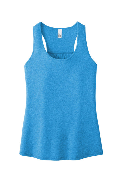 Custom Embroidered District T-Shirts  in Heathered Bright Turquoise