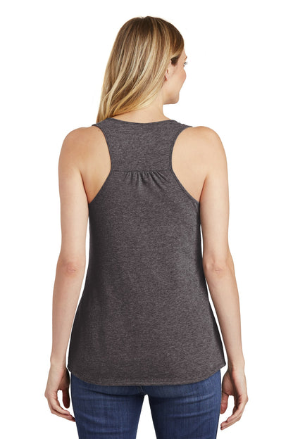 Custom Embroidered District  Women's V.I.T.  Racerback Tank. DT6302,Heathered Charcoal