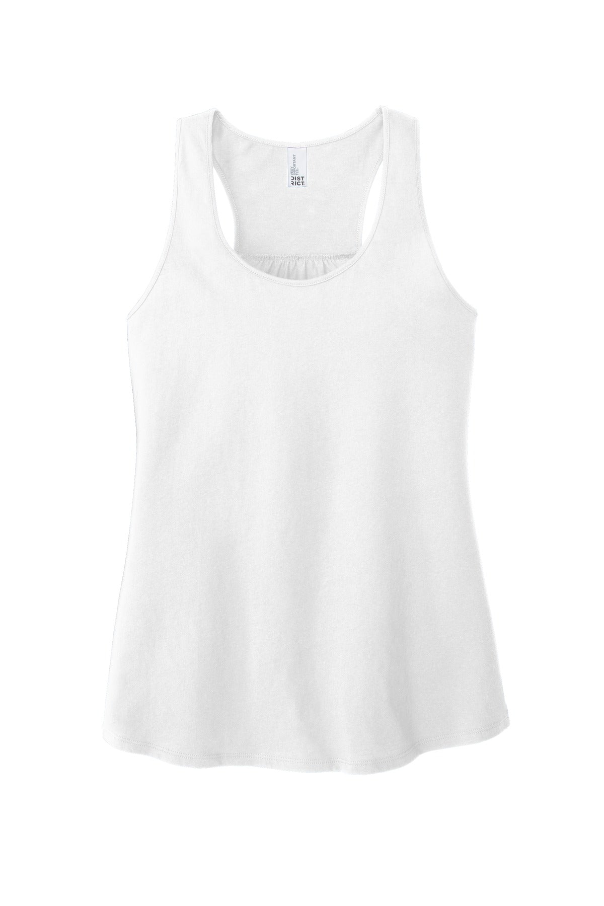 Custom Embroidered District T-Shirts  in White