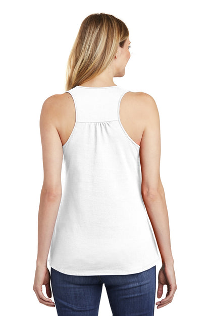 Custom Embroidered District  Women's V.I.T.  Racerback Tank. DT6302,White