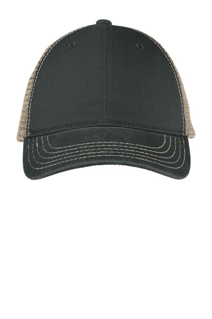 Custom Embroidered District Caps in Black/ Khaki