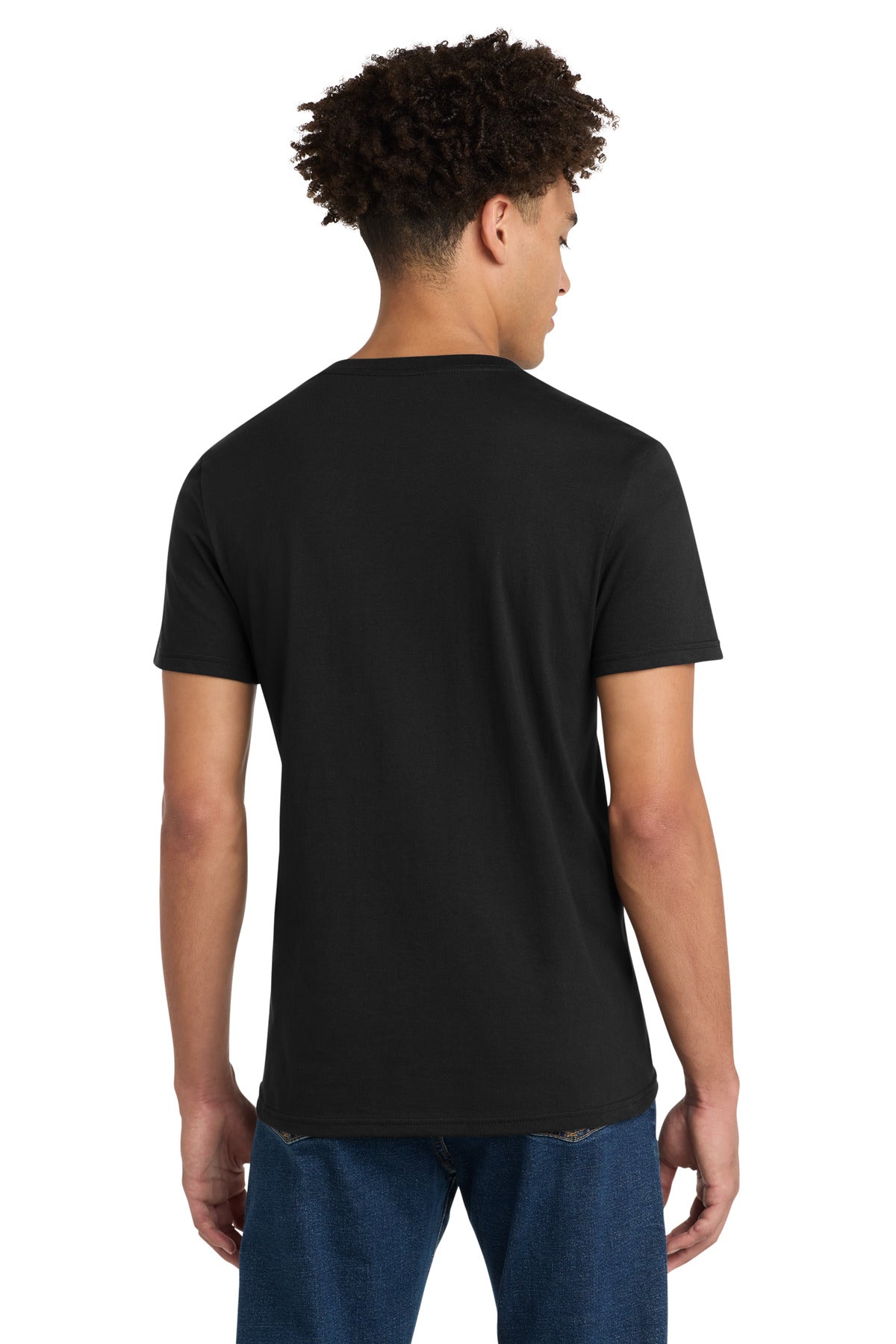 Custom Embroidered District T-Shirts  in Black